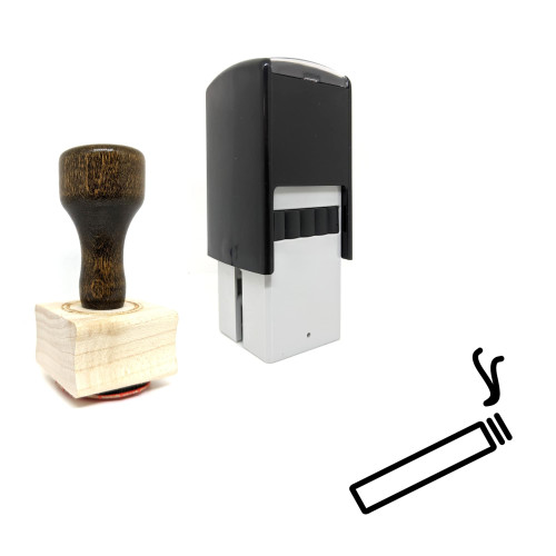 "Cigarette" rubber stamp with 3 sample imprints of the image