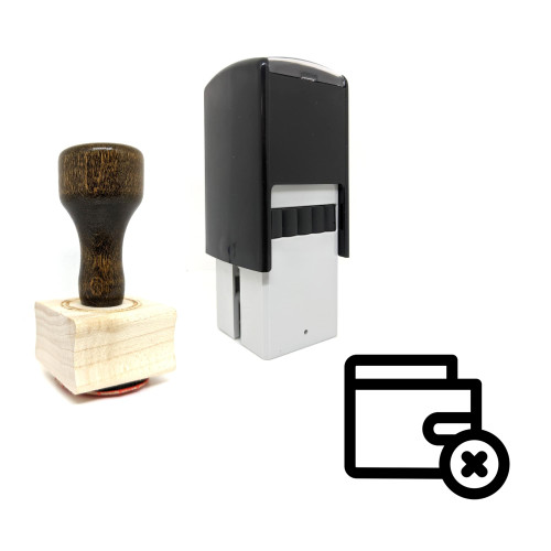 "Delete Wallet" rubber stamp with 3 sample imprints of the image