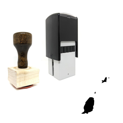 "Grenada" rubber stamp with 3 sample imprints of the image