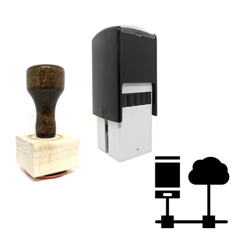"Mobile Cloud" rubber stamp with 3 sample imprints of the image