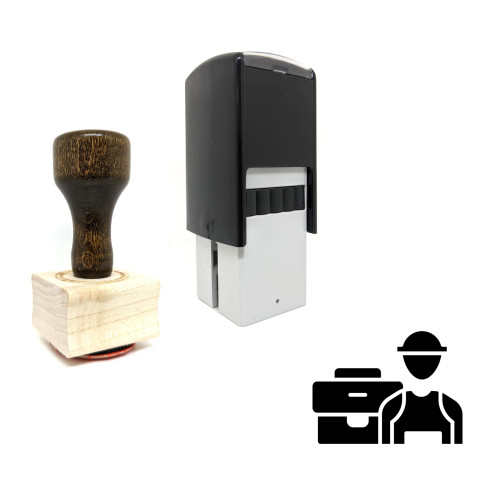 "Business Worker" rubber stamp with 3 sample imprints of the image