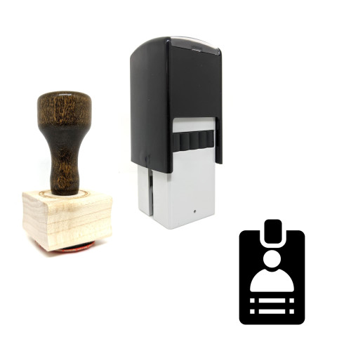 "Id" rubber stamp with 3 sample imprints of the image