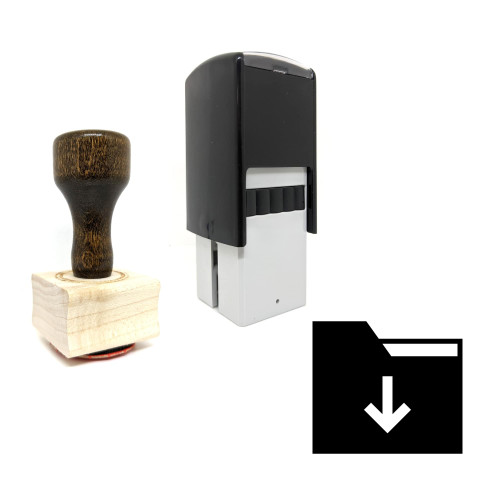 "Download Folder" rubber stamp with 3 sample imprints of the image