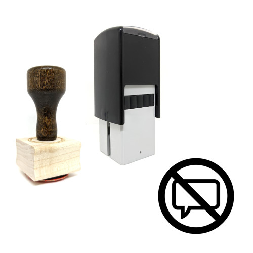 "No Talking" rubber stamp with 3 sample imprints of the image