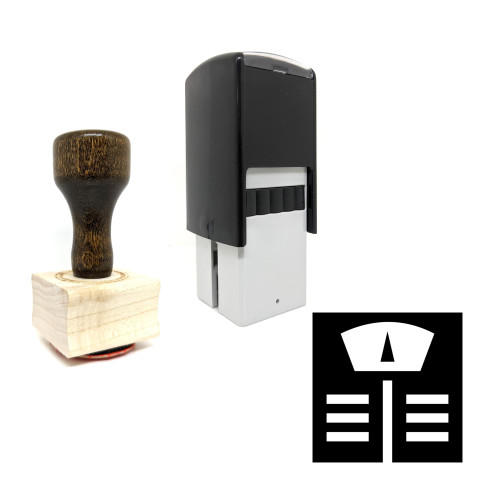 "Weight Machine" rubber stamp with 3 sample imprints of the image