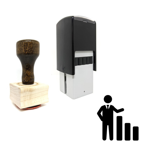 "Business Graph" rubber stamp with 3 sample imprints of the image