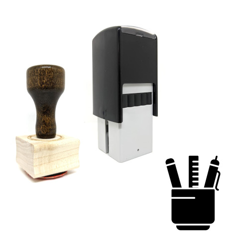 "Stationery Holder" rubber stamp with 3 sample imprints of the image