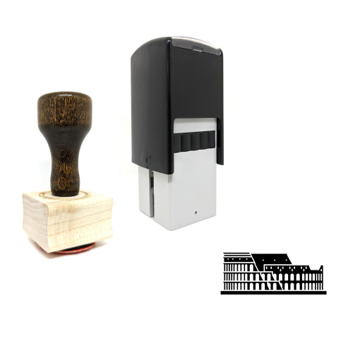 "Colosseum" rubber stamp with 3 sample imprints of the image