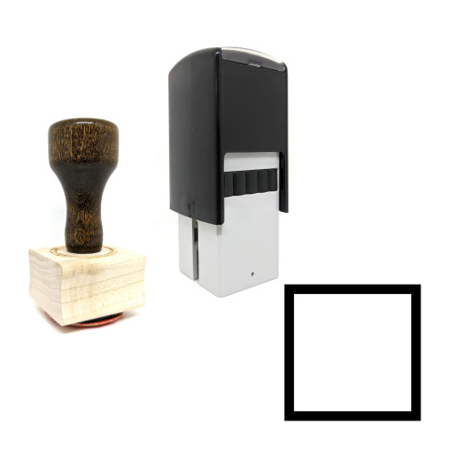 "Rectangular" rubber stamp with 3 sample imprints of the image