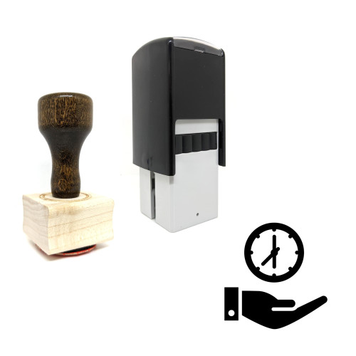 "Save Time Hand" rubber stamp with 3 sample imprints of the image