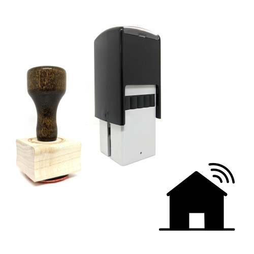 "Home Network" rubber stamp with 3 sample imprints of the image