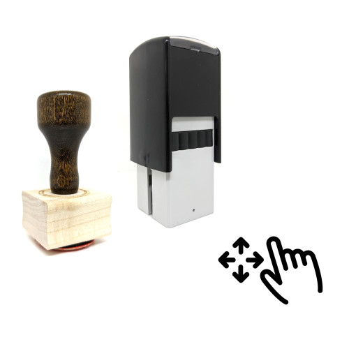 "Move" rubber stamp with 3 sample imprints of the image