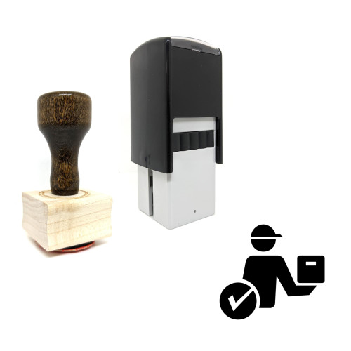 "Delivery" rubber stamp with 3 sample imprints of the image