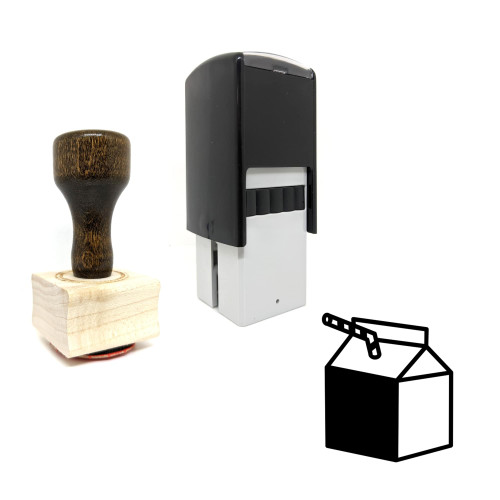 "Milk" rubber stamp with 3 sample imprints of the image