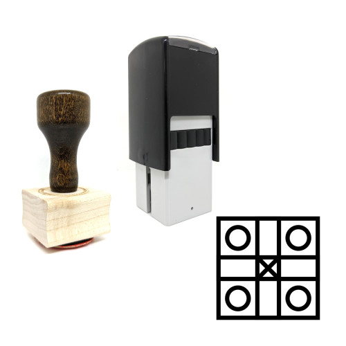 "Game" rubber stamp with 3 sample imprints of the image