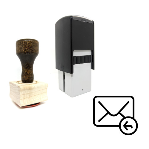 "Mail Reply" rubber stamp with 3 sample imprints of the image