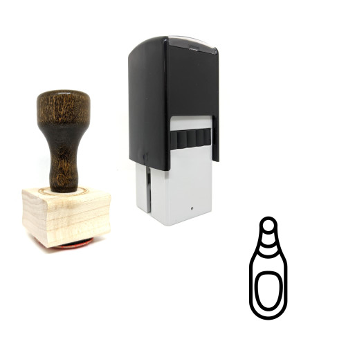 "Beer Bottle" rubber stamp with 3 sample imprints of the image