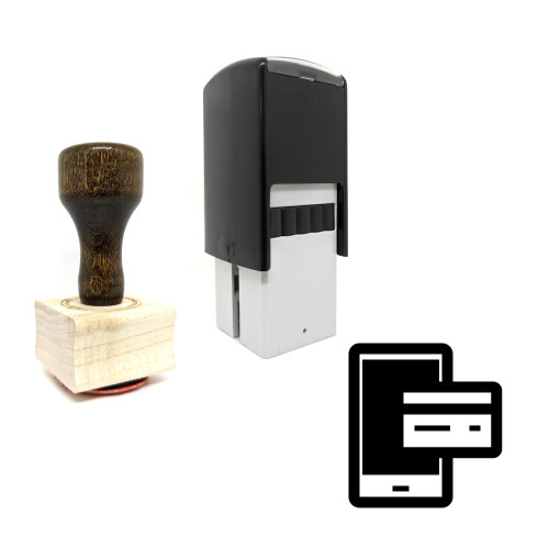 "Mobile Purchase" rubber stamp with 3 sample imprints of the image