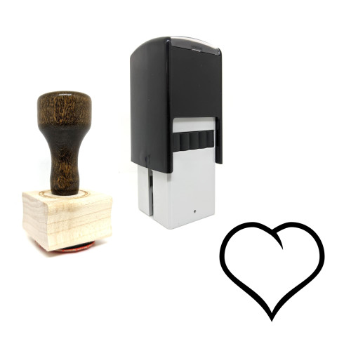 "Heart" rubber stamp with 3 sample imprints of the image