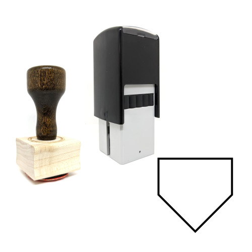 "Home Plate" rubber stamp with 3 sample imprints of the image