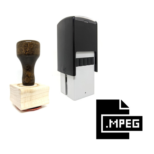 "MPEG" rubber stamp with 3 sample imprints of the image