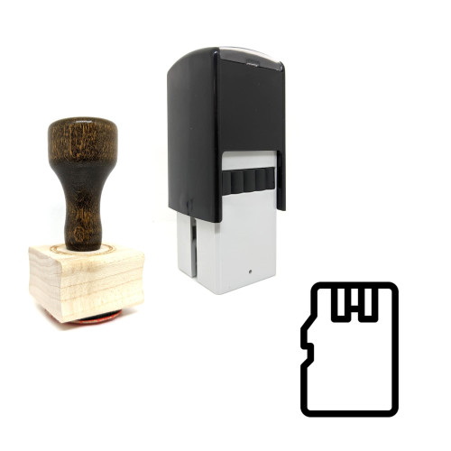 "Micro Sd" rubber stamp with 3 sample imprints of the image