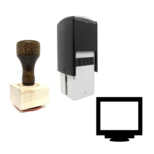 "Crt Monitor" rubber stamp with 3 sample imprints of the image
