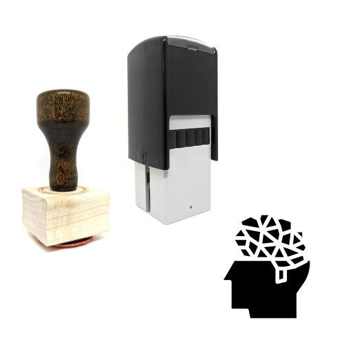 "Smart Brain" rubber stamp with 3 sample imprints of the image