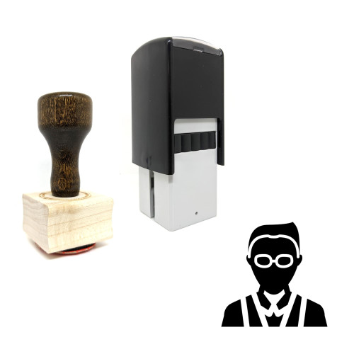 "Human" rubber stamp with 3 sample imprints of the image