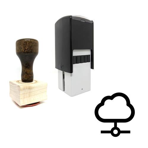 "Cloud Hosting" rubber stamp with 3 sample imprints of the image