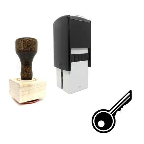 "Key" rubber stamp with 3 sample imprints of the image