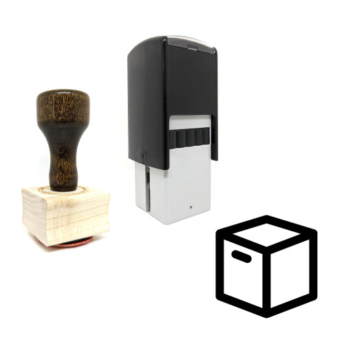 "Box" rubber stamp with 3 sample imprints of the image