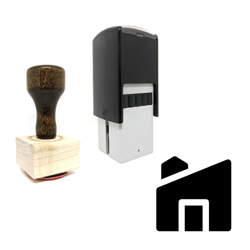 "Modern House" rubber stamp with 3 sample imprints of the image