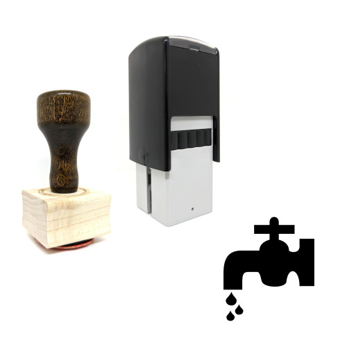 "Faucet" rubber stamp with 3 sample imprints of the image