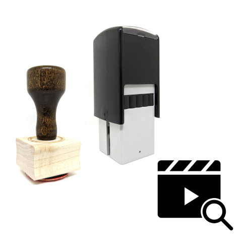 "Video Find" rubber stamp with 3 sample imprints of the image