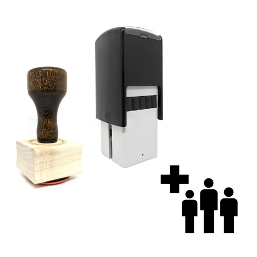 "Health Team" rubber stamp with 3 sample imprints of the image