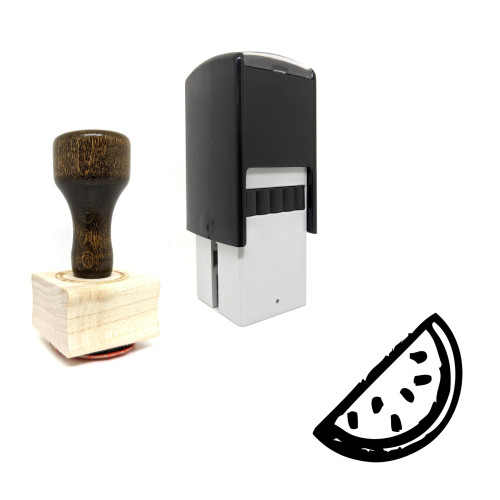 "Melon" rubber stamp with 3 sample imprints of the image