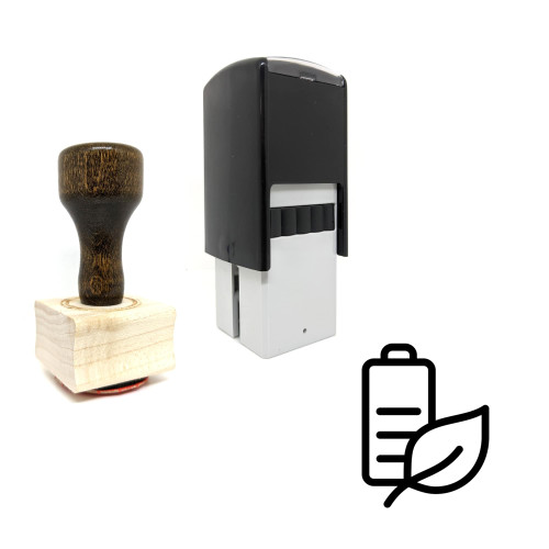 "Eco Friendly Battery" rubber stamp with 3 sample imprints of the image