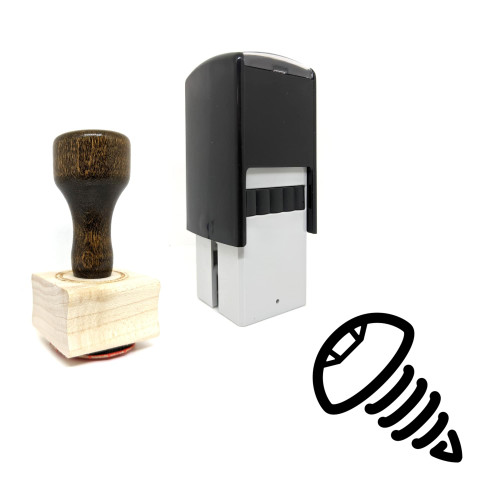 "Screw" rubber stamp with 3 sample imprints of the image