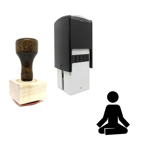 "Meditation" rubber stamp with 3 sample imprints of the image