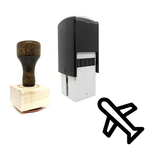 "Airplane" rubber stamp with 3 sample imprints of the image