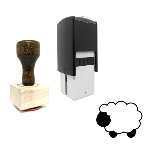 "Sheep" rubber stamp with 3 sample imprints of the image