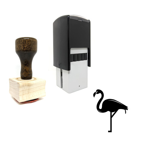 "Flamingo" rubber stamp with 3 sample imprints of the image