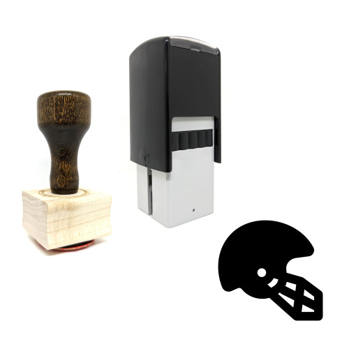 "Football Helmet" rubber stamp with 3 sample imprints of the image