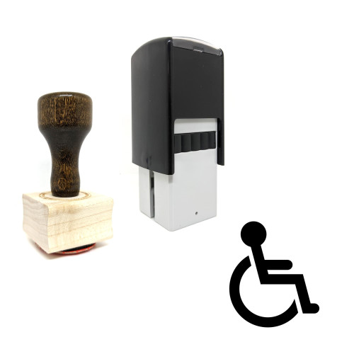 "Handicap" rubber stamp with 3 sample imprints of the image