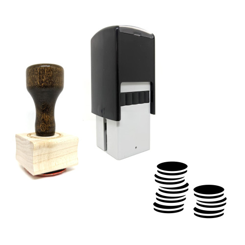 "Coins" rubber stamp with 3 sample imprints of the image