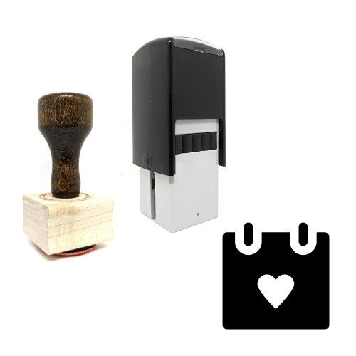 "Heart Calendar" rubber stamp with 3 sample imprints of the image