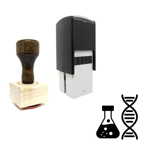 "Biochemistry" rubber stamp with 3 sample imprints of the image