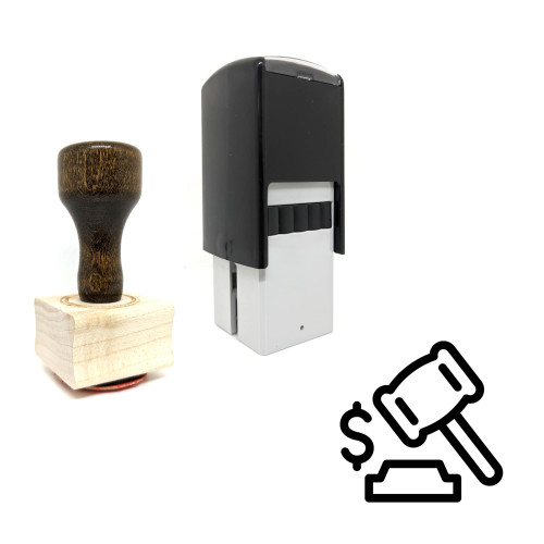 "Gavel" rubber stamp with 3 sample imprints of the image