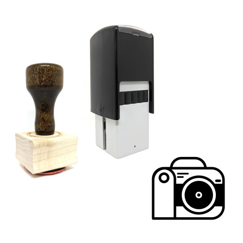 "Digital Camera" rubber stamp with 3 sample imprints of the image